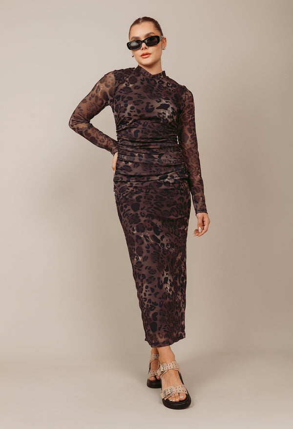 Vestido Malla Animal Print
