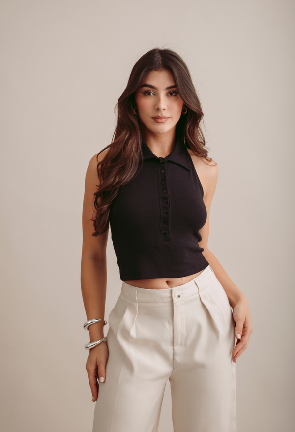 Blusa Manga Sisa Con Cuello Y Botones