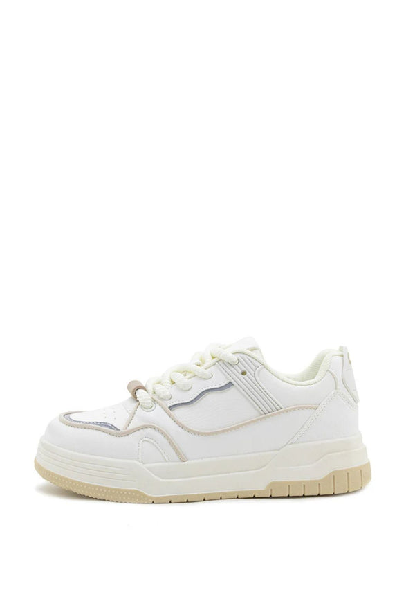 Tenis de Mujer con Suela Baja y Vira en Contraste