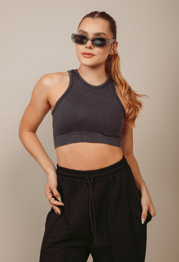 Crop Top Con Proceso Lavanderia
