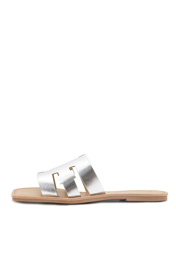 Sandalia Plana con Textura Croco