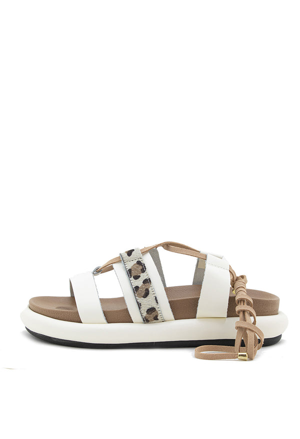 Sandalia en cuero Amarre Tobillo