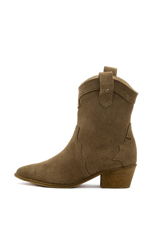 Bota Texana Caña Media En Cuero