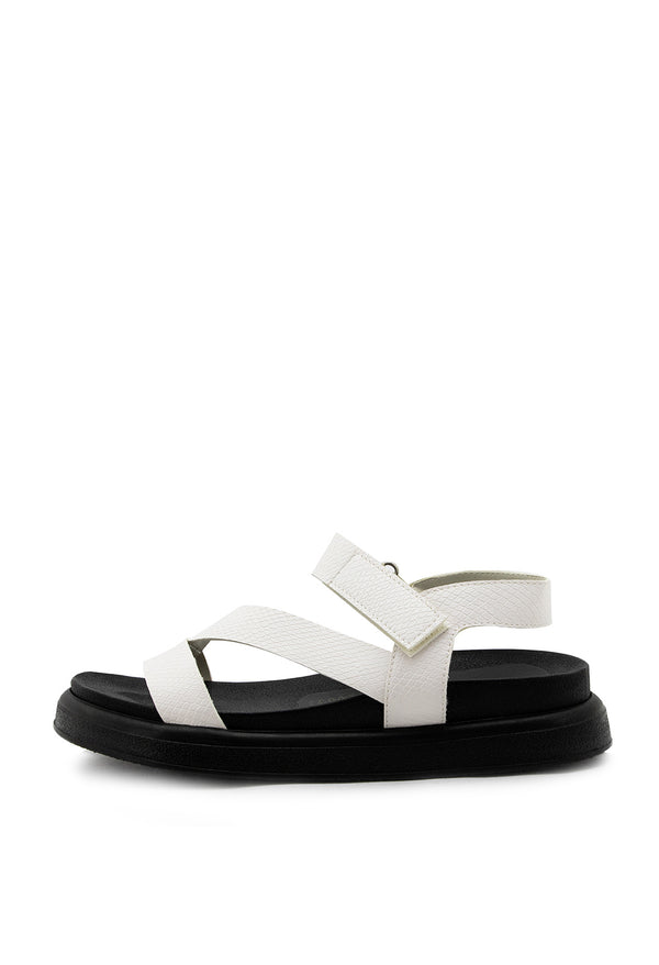 Sandalia Plana Suela Chunky Correas Cruzadas Con Velcro