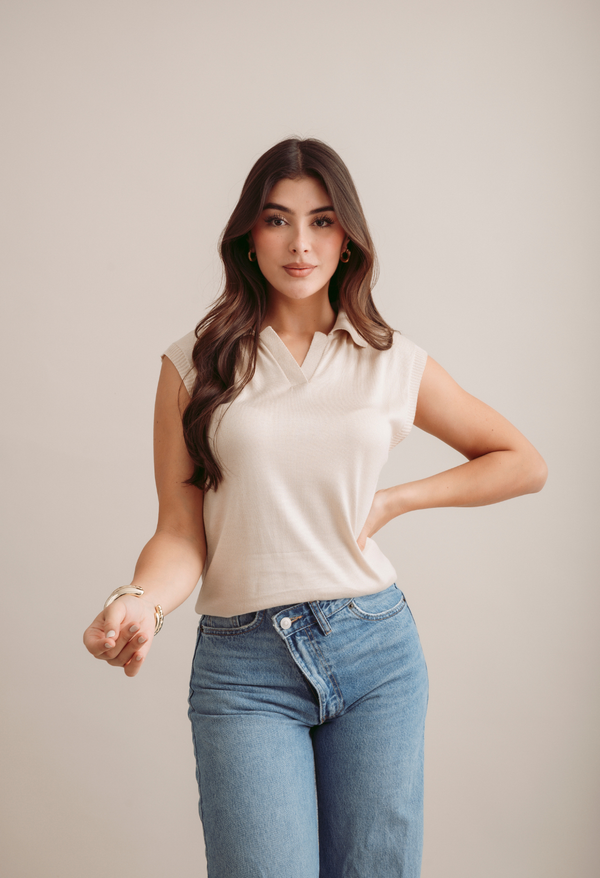 Blusa Manga Sisa Con Cuello