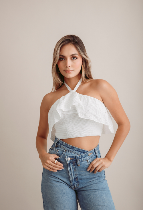 Blusa Ojalillo con Escote Halter