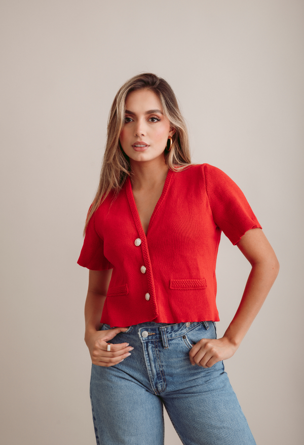 Blusa Con Botones Dorados