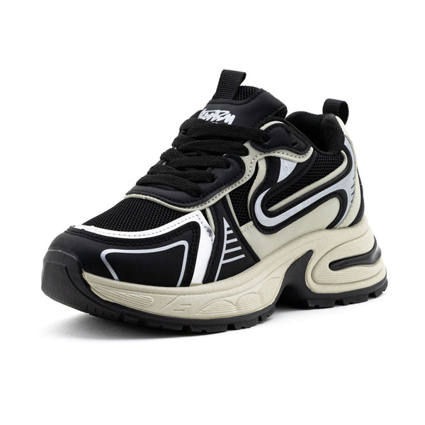 Tenis Combinados con Contraste y Efecto Metalizado
