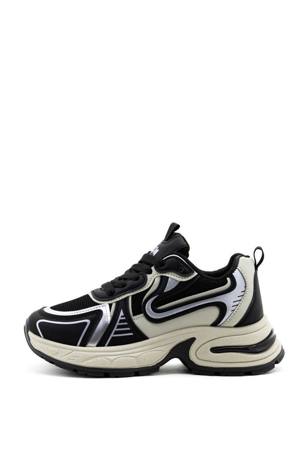Tenis Combinados con Contraste y Efecto Metalizado