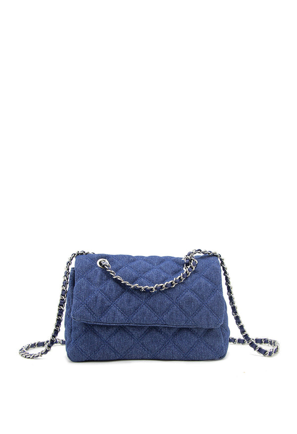 Bandolera en Denim con Costuras Piramidales