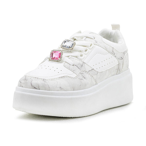 Tenis para Mujer Efecto Marmolizado con Piedras