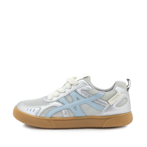 Tenis Silueta Retro Metalizado Con Malla