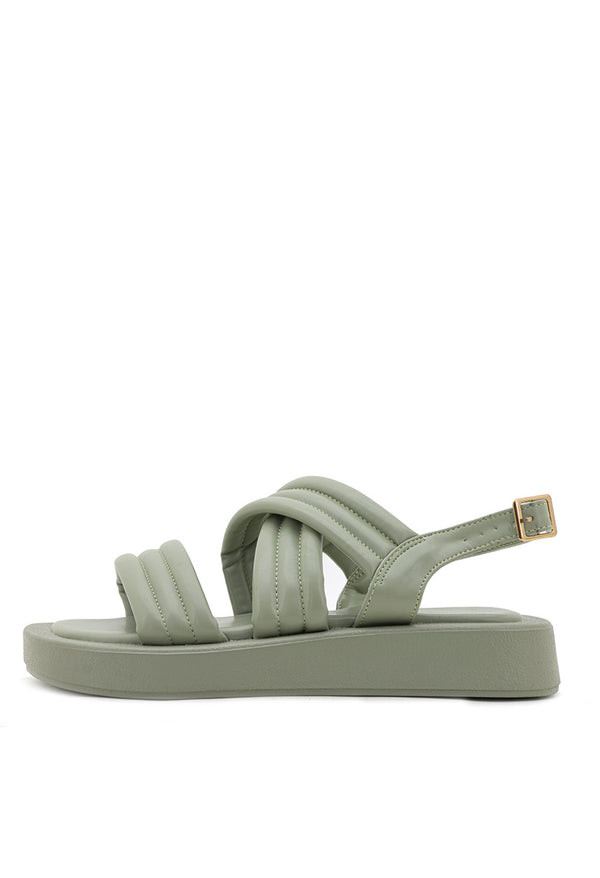 Sandalia Plana de Suela Gruesa y Capellada Acolchada