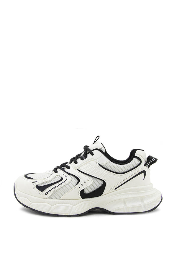 Tenis de Mujer Blanco con Detalles Negros