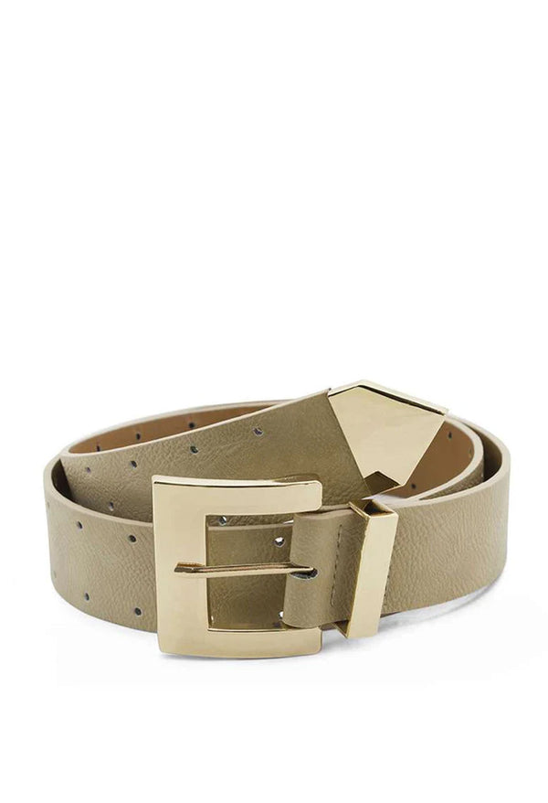 Cinturón Puntera Metálica con Doble Ojal