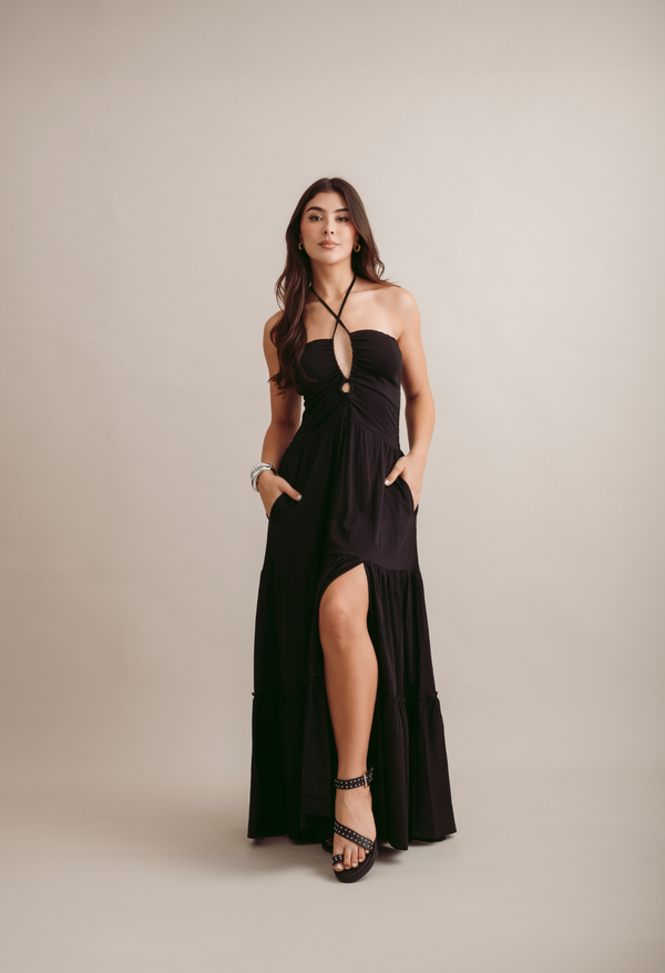 Vestido Unicolor Largo