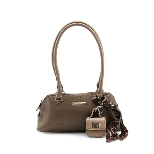 Bolso De Hombro Media Luna Repujado