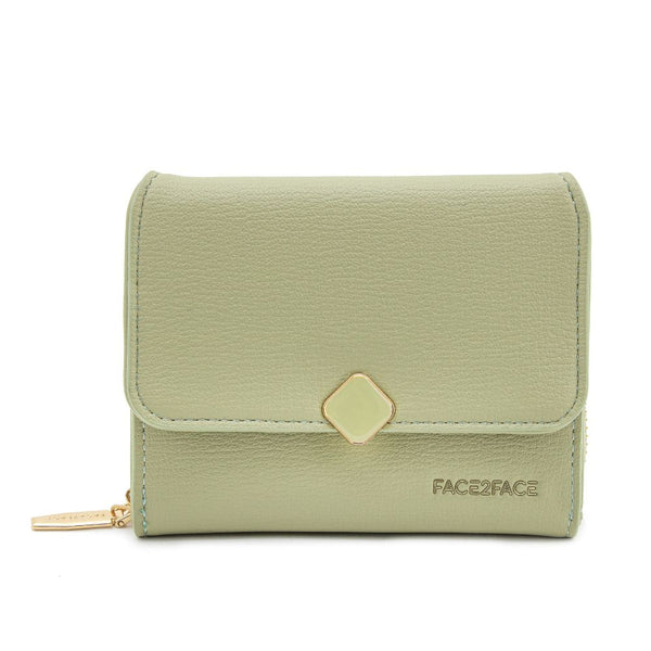 Billetera Mini con Tapa y Broche Metálico Triangular