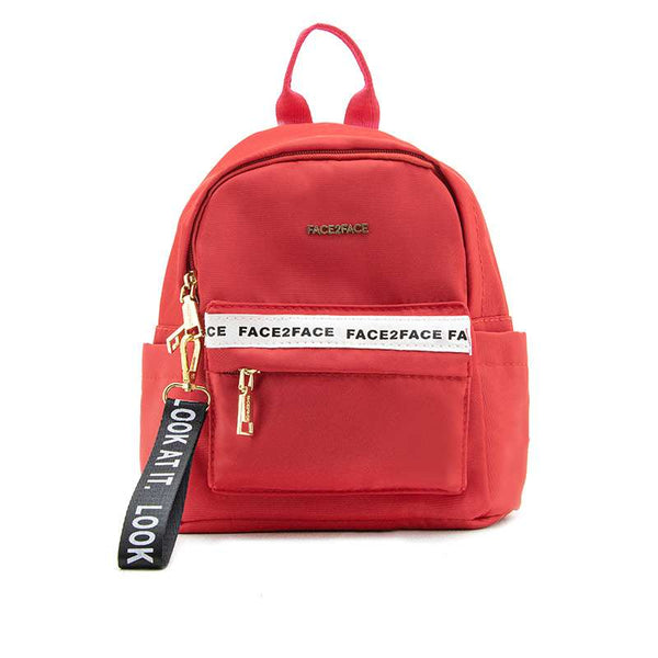 Mini Morral con Cinta Estampada en Bolsillo